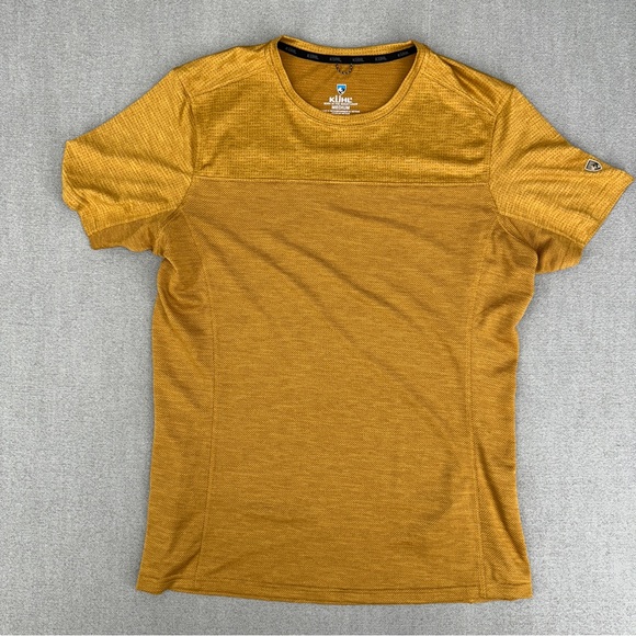 KUHL Shirt Mens M Engineered Krew Short Sleeve Performance Stretch Gorp Wheat - Picture 1 of 12